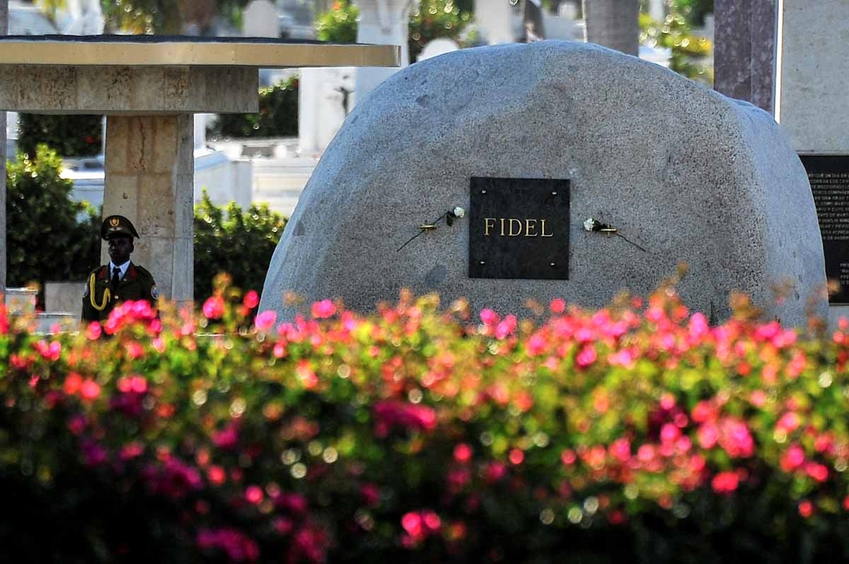 View of Fidel Castro's tomb at the Santa Ifigenia cemetery in Santiago de Cuba on December 4, 2016. View of Fidel Castro's tomb at the Santa Ifigenia cemetery in Santiago de Cuba on December 4, 2016.