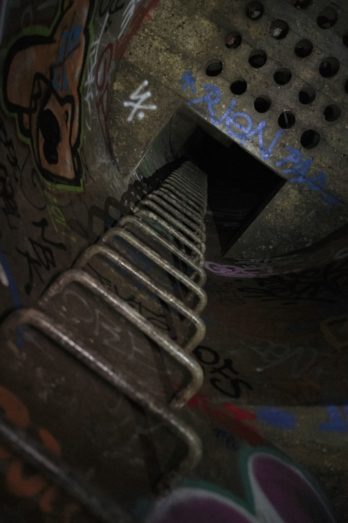 This photograph taken on November 7, 2017, shows steps in the banned catacombs of Paris.