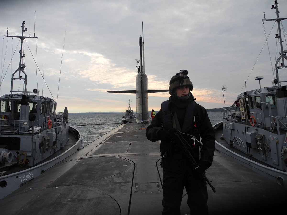This photo taken on October, 2016 aboard the French Navy's Triumphant-class strategic nuclear submarine Le Vigilant