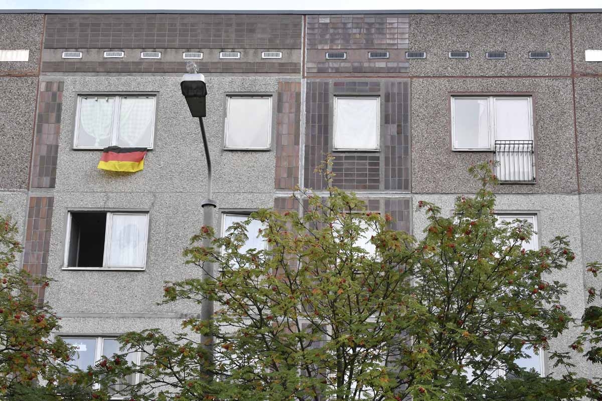This picture shows the flat (Up R) on the last floor of a communist-era housing block in Leipzig Paunsdorf, eastern Germany, where a Syrian man, suspected of plotting a jihadist bomb attack, has been arrested on October 10, 2016. This picture shows the flat (Up R) on the last floor of a communist-era housing block in Leipzig Paunsdorf, eastern Germany, where a Syrian man, suspected of plotting a jihadist bomb attack, has been arrested on October 10, 2016.