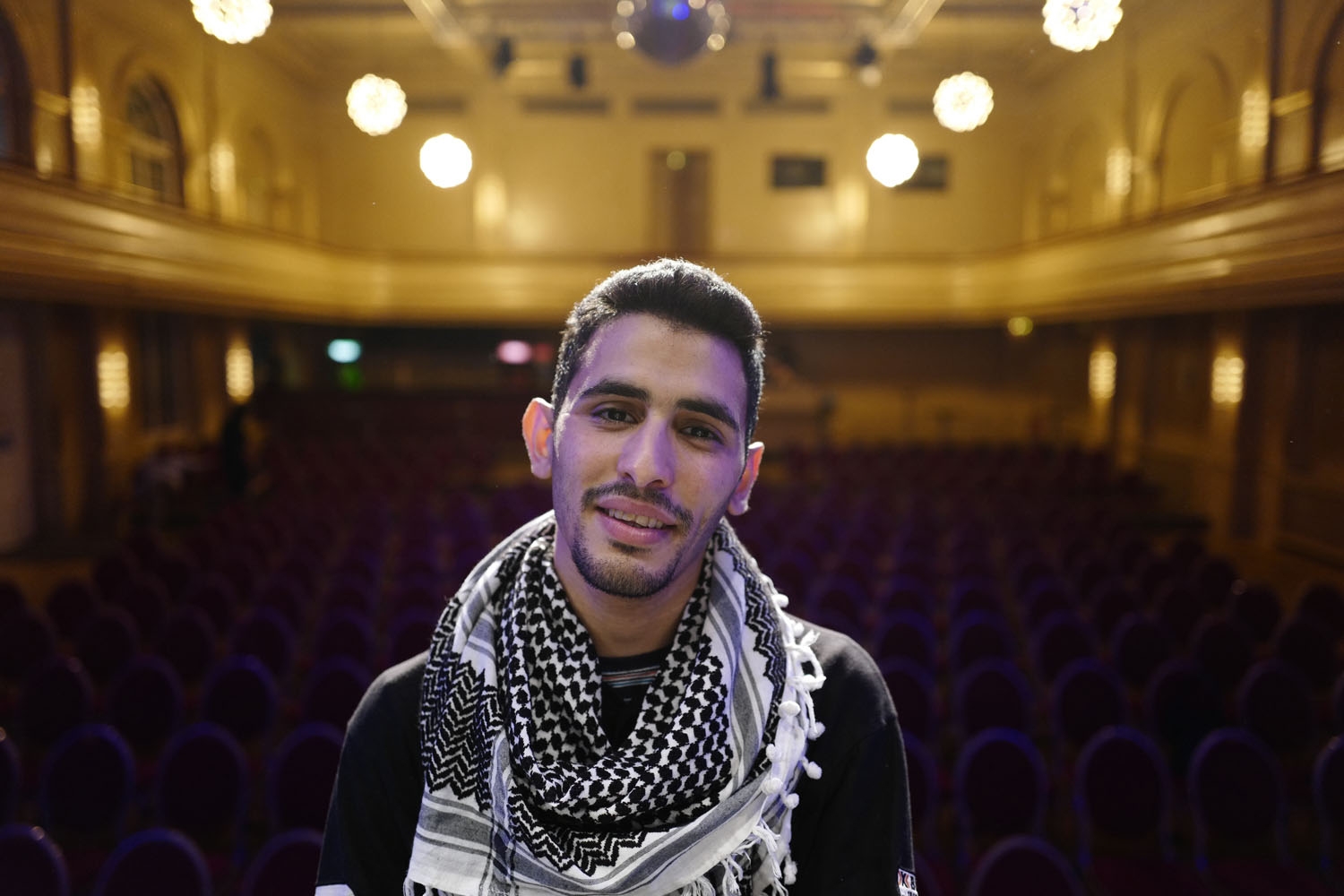 Palestinian/Syrian refugee Ayham Ahmad, also known as the pianist of Yarmouk poses prior to a performance at Berlin's Heimathafen concert hall on May 12, 2016 Palestinian/Syrian refugee Ayham Ahmad, also known as the pianist of Yarmouk poses prior to a performance at Berlin's Heimathafen concert hall on May 12, 2016