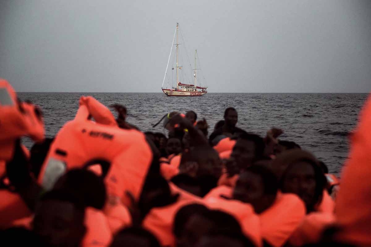 The sailing boat Astral of Spanish humanitarian NGO Proactiva Open Arms, sails off the coast of Libya on October 3, 2016. The sailing boat Astral of Spanish humanitarian NGO Proactiva Open Arms, sails off the coast of Libya on October 3, 2016.