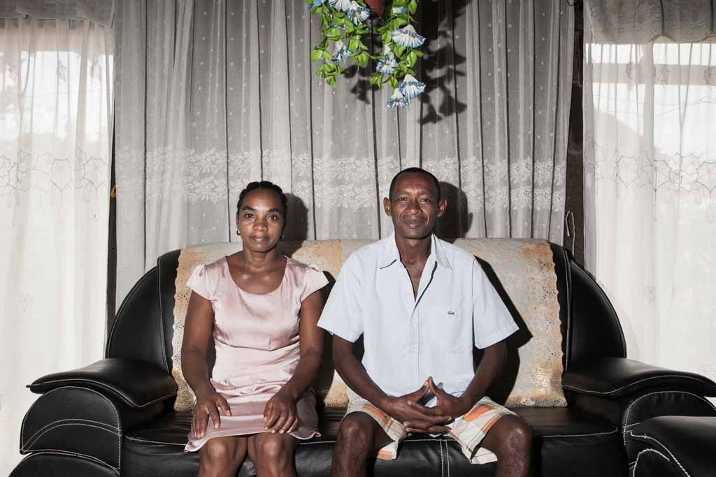 Vanilla producer 43-year old Patrick Razafiarivo poses with his wife Lalao in their living room on May 26, 2016 in the municipality of Ambomalaza, Sambava, Madagascar. Vanilla producer 43-year old Patrick Razafiarivo poses with his wife Lalao in their living room on May 26, 2016 in the municipality of Ambomalaza, Sambava, Madagascar.