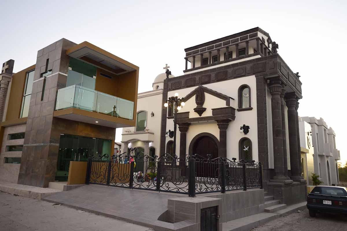 View of elaborate tombs in the Jardines del Humaya cemetery in Culiacan, Sinaloa state in northwest Mexico, on December 7, 2016.