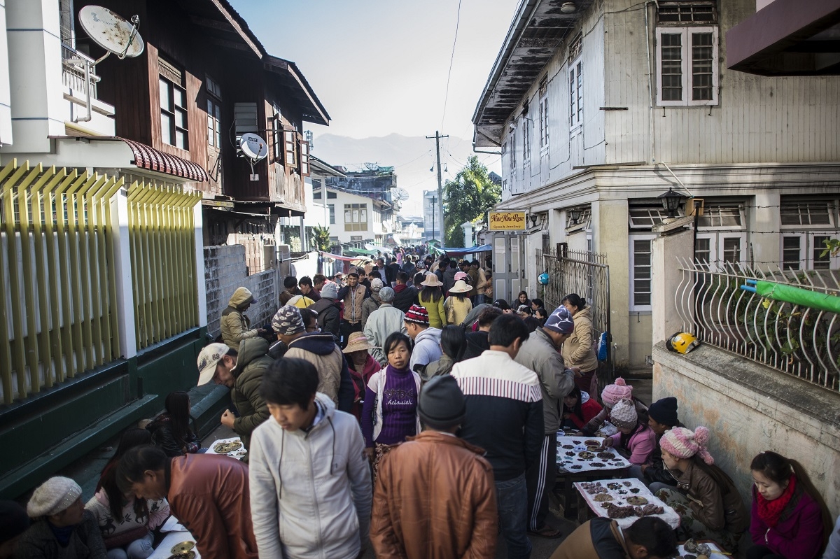 This photo taken on November 25, 2016 shows a general view of the gem market in Mogok, north of Mandalay.
