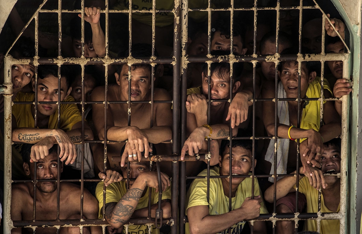 Inmates at the Quezon City Jail in Manila ion July 18, 2016