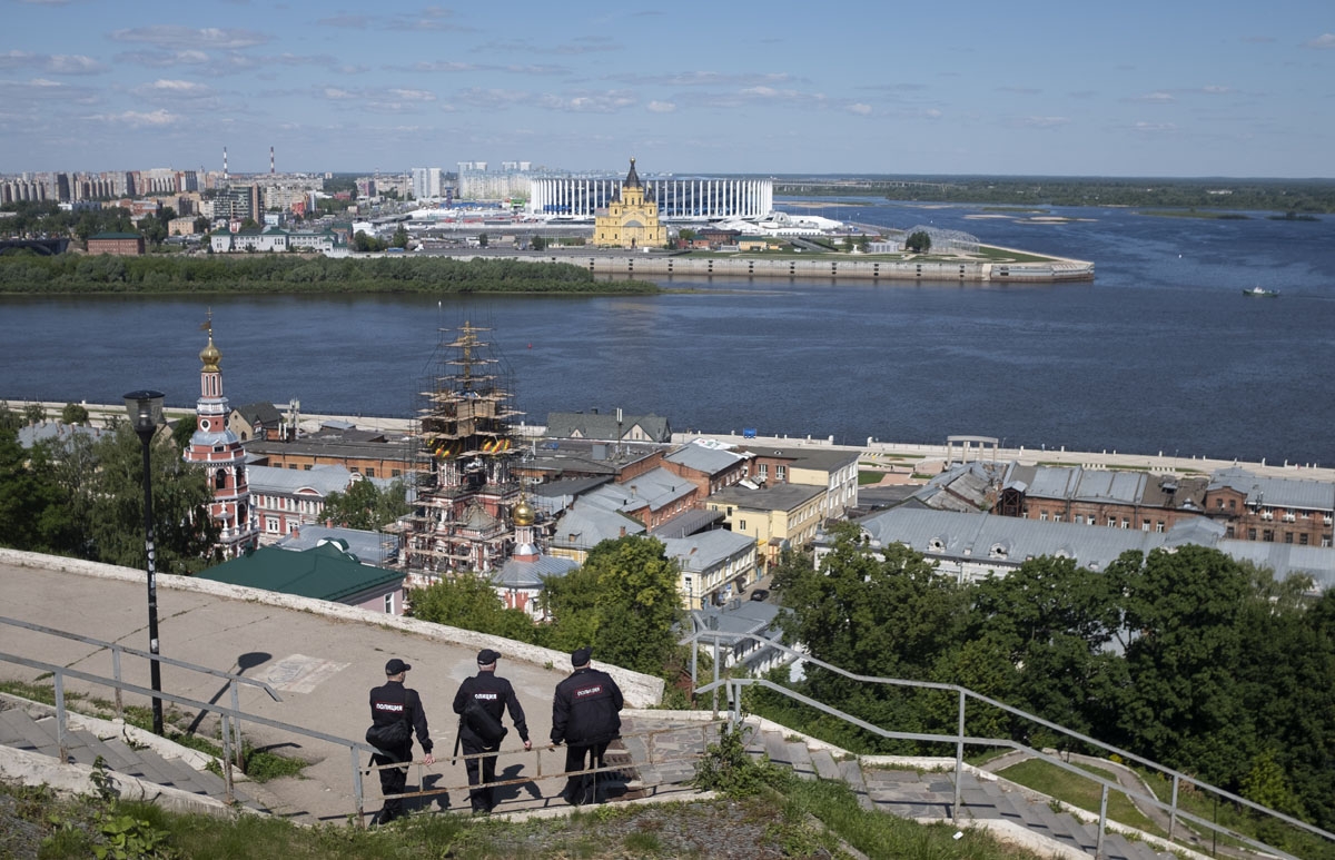 The stadium at Nizhny Novgorod, June, 2018.