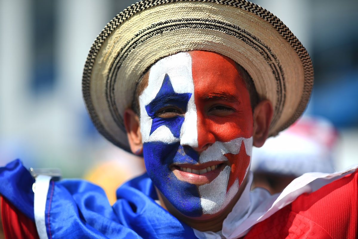 A Panama fan poses before the Russia 2018 World Cup Group G football match between England and Panama at the Nizhny Novgorod Stadium in Nizhny Novgorod on June 24, 2018.