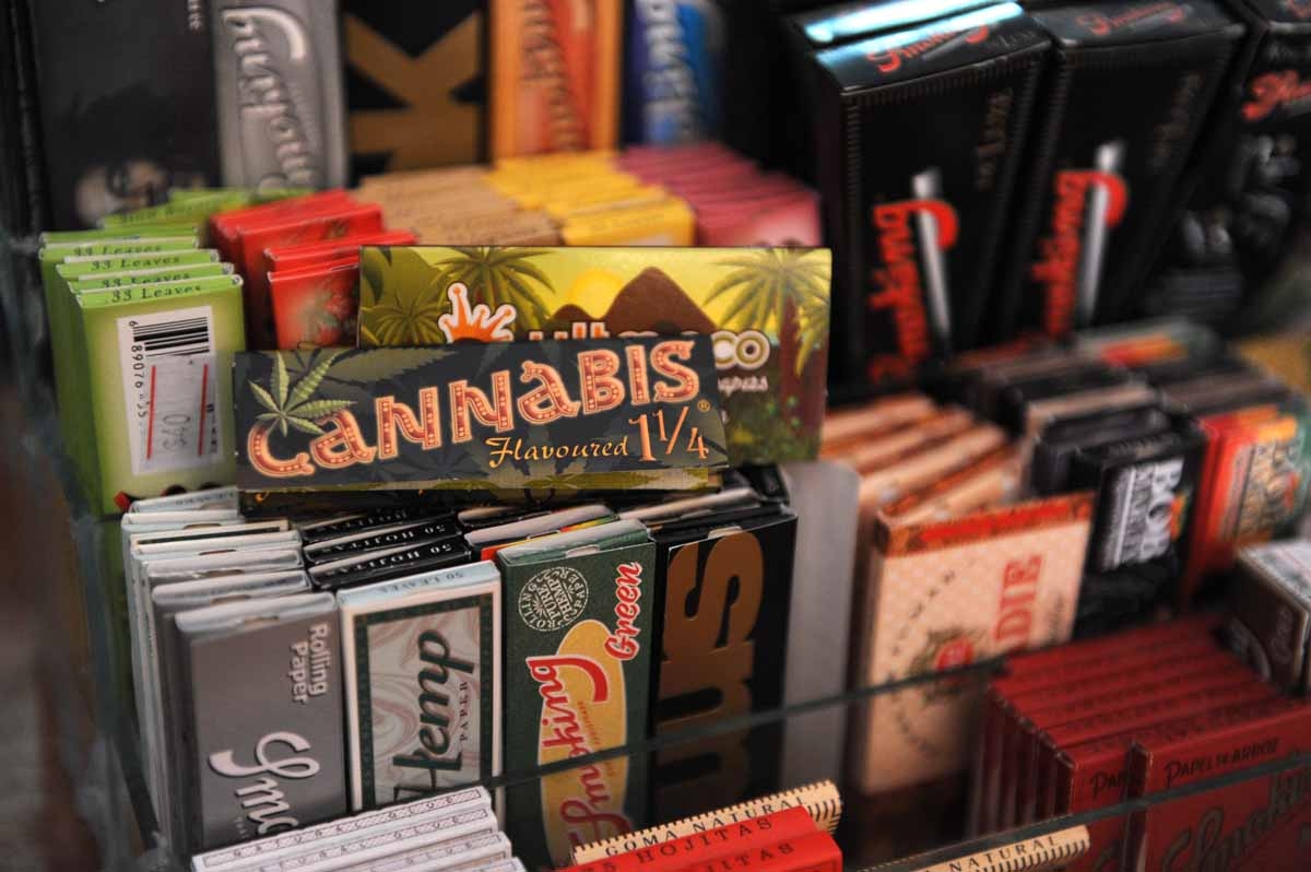 Paper to roll joints for sale at the first shop dedicated to cannabis merchandising in Montevideo, on April 24, 2014. AFP PHOTO/ Miguel ROJO / AFP PHOTO / MIGUEL ROJO