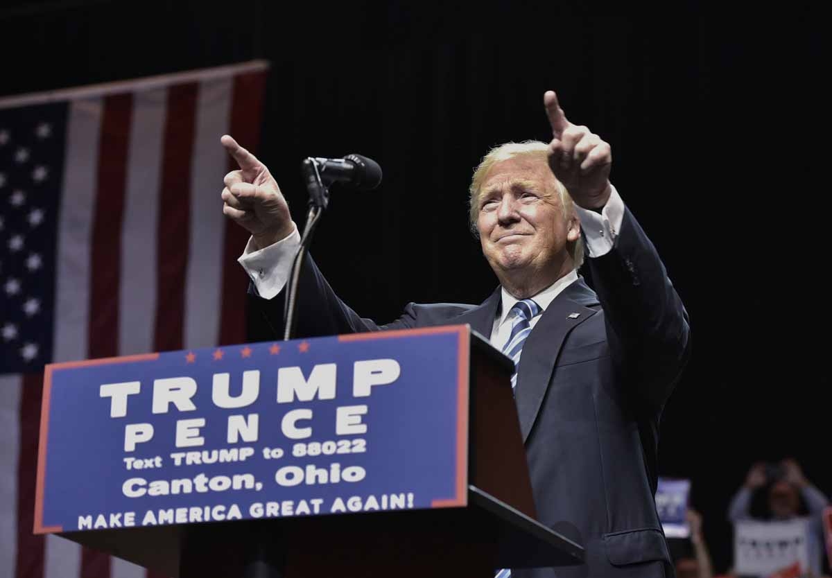Republican presidential nominee Donald Trump speaks during a rally at the Canton Memorial Civic Center on September 14, 2016 in Canton, Ohio. Republican presidential nominee Donald Trump speaks during a rally at the Canton Memorial Civic Center on September 14, 2016 in Canton, Ohio.