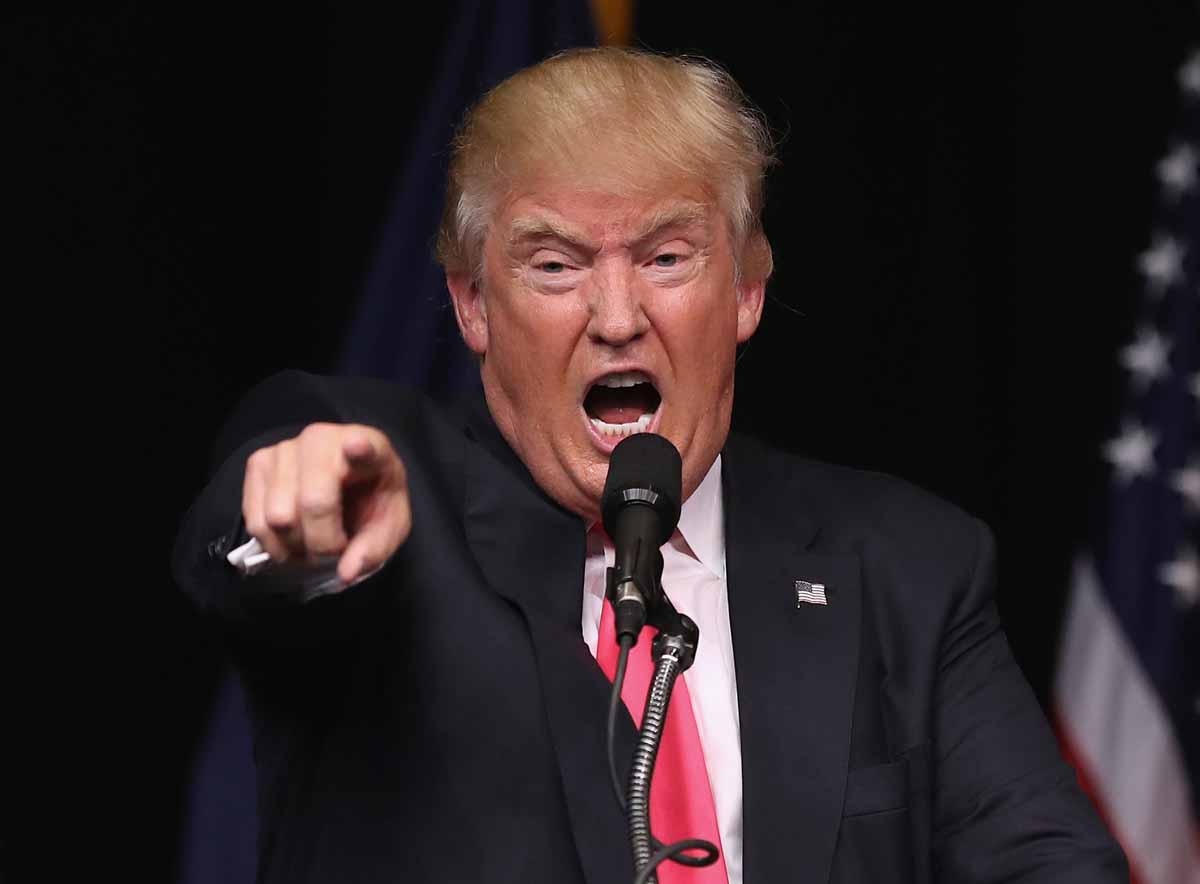 Republican Presidential candidate Donald Trump jeers the media in front a crowd of supporters on July 27, 2016 in Scranton, Pennsylvania. Trump spoke at the Lackawanna College Student Union Gymnasium. Republican Presidential candidate Donald Trump jeers the media in front a crowd of supporters on July 27, 2016 in Scranton, Pennsylvania. Trump spoke at the Lackawanna College Student Union Gymnasium.