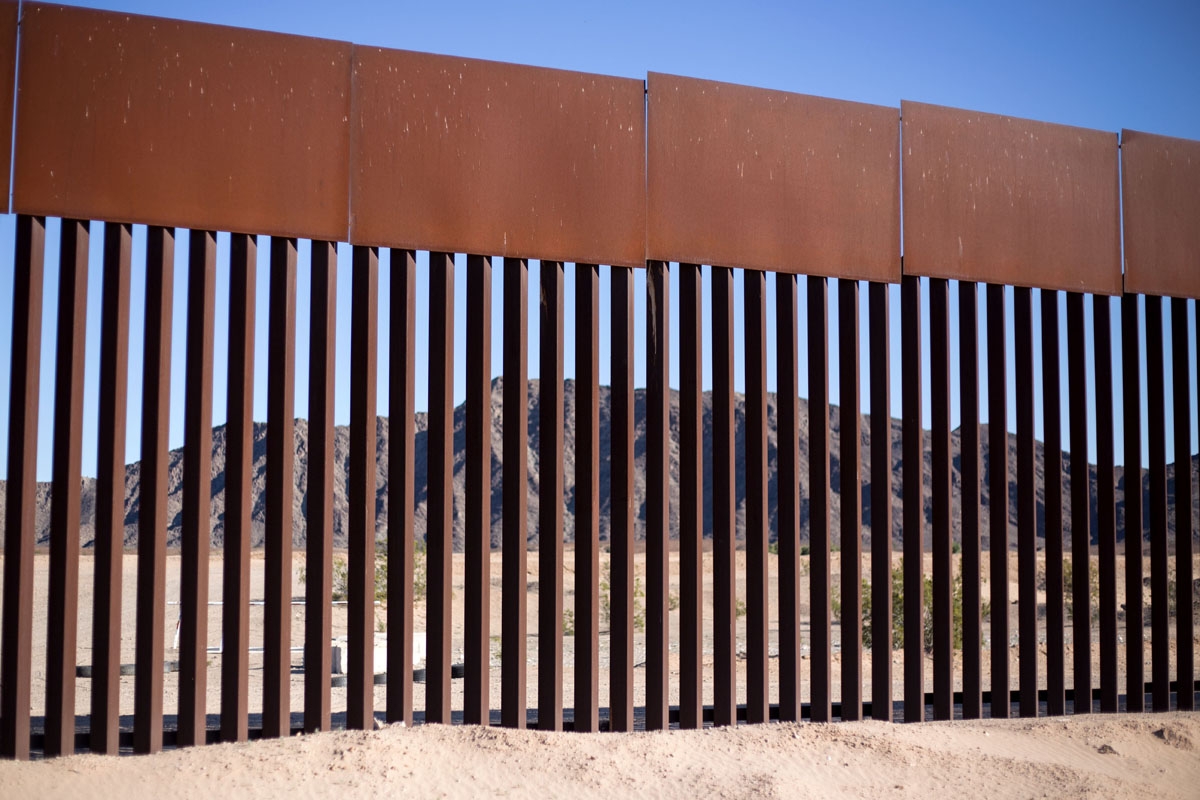A section of the US/Mexico border fence is seen at Los Algodones, on February 15, 2017, northwestern Mexico.