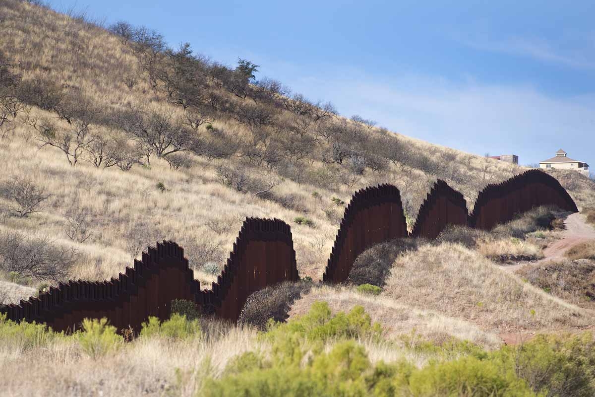 A section of the border fence is seen in Nogales, Arizona, on February 17, 2017, on the US/Mexico border.