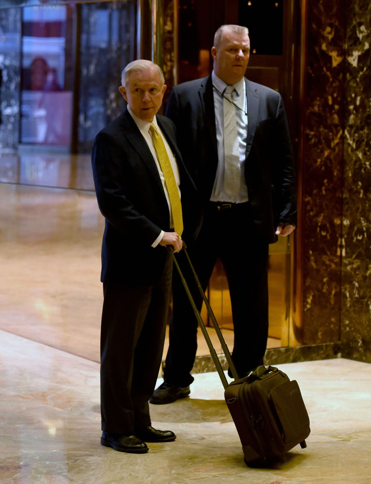 Jeff Sessions from Alabama arrives at Trump Tower for meetings with President-elect Donald Trump November 16, 2016 in New York.