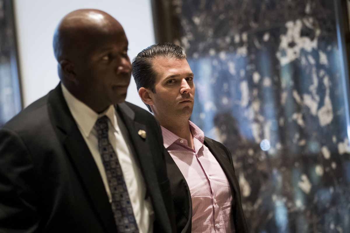 Donald Trump Jr. (R) arrives at Trump Tower November 17, 2016 in New York City Donald Trump Jr. (R) arrives at Trump Tower November 17, 2016 in New York City