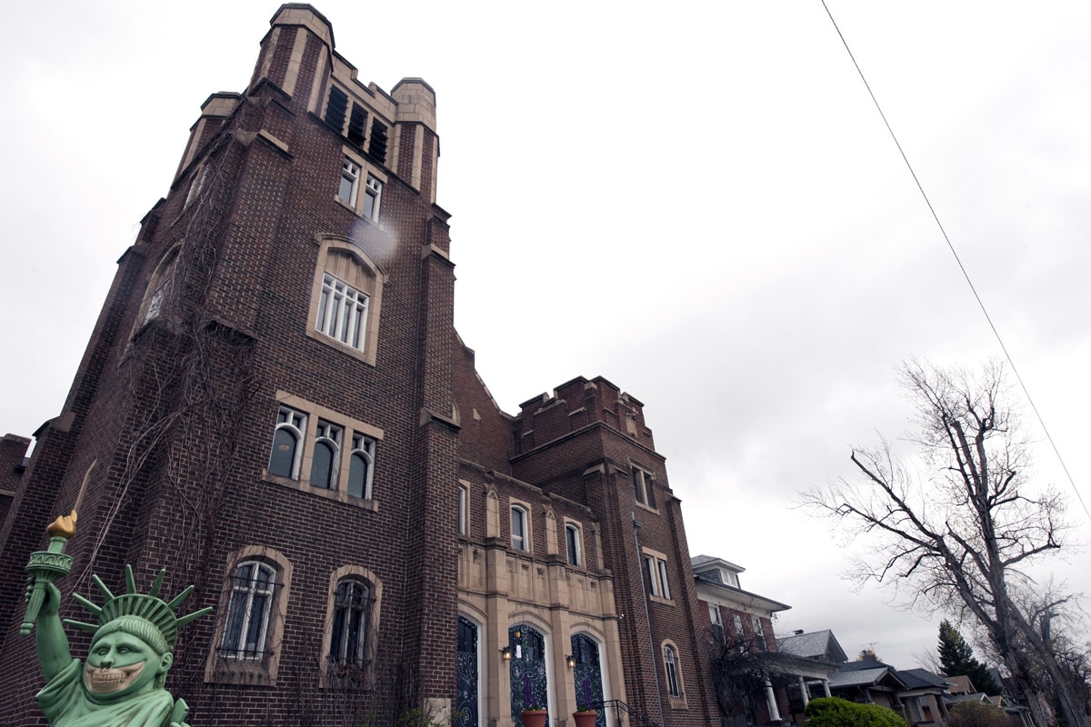 The outside of the International Church of Cannabis is seen before the church's 4/20 celebration on April 20, 2018 in Denver, Colorado.