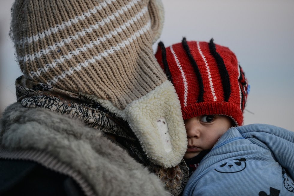 Migrant mother and child. January 27, 2016. Migrant mother and child. January 27, 2016.