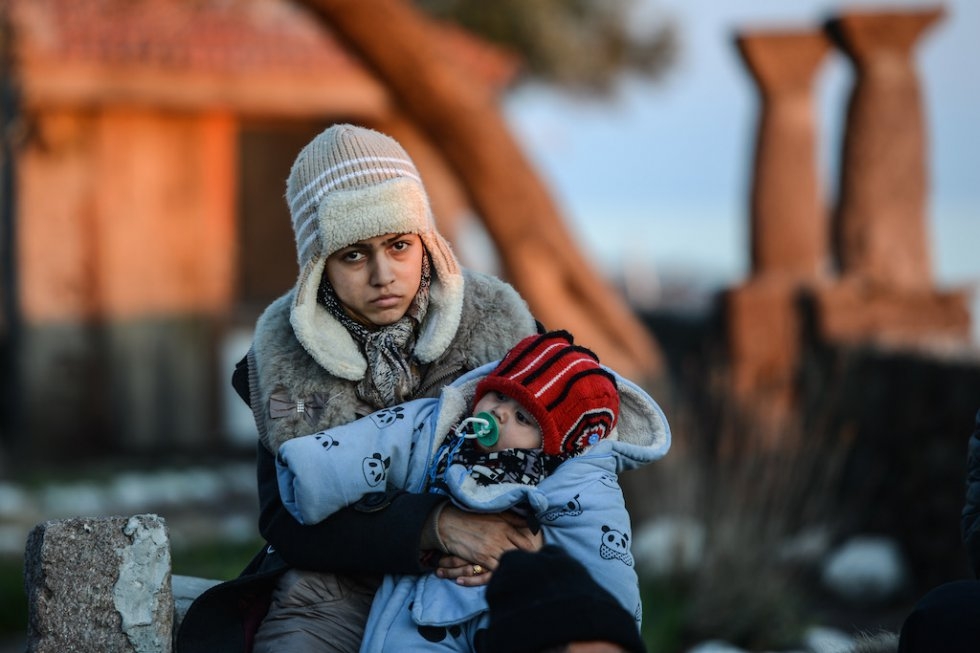 Migrant mother and child. January 27, 2016. Migrant mother and child. January 27, 2016.