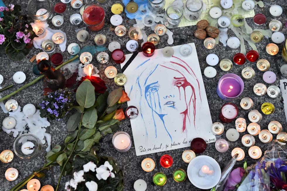 The makeshift memorial at Le Carillon. (AFP/Loic Venance) The makeshift memorial at Le Carillon. (AFP/Loic Venance)