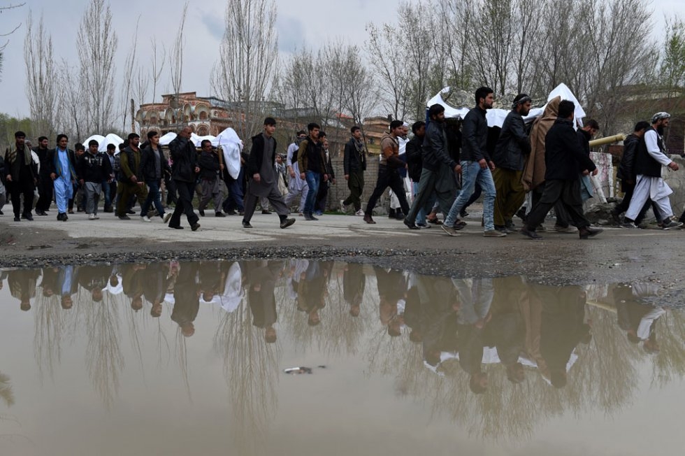The funeral procession. (AFP/Wakil Kohsar) The funeral procession. (AFP/Wakil Kohsar)