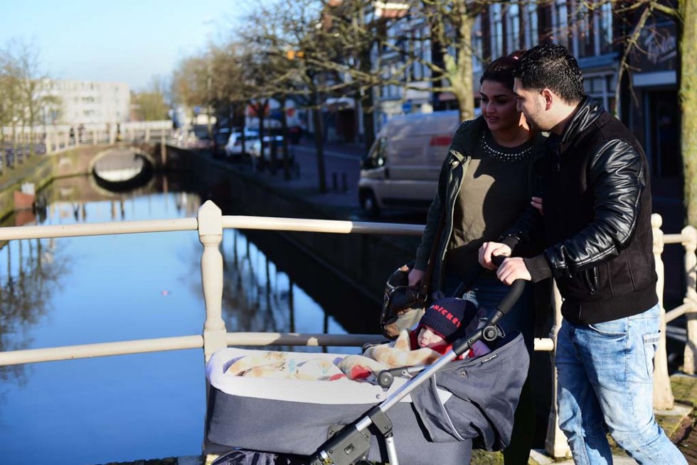 Crossing the canal in Leeuwarden. December, 2015. Crossing the canal in Leeuwarden. December, 2015.