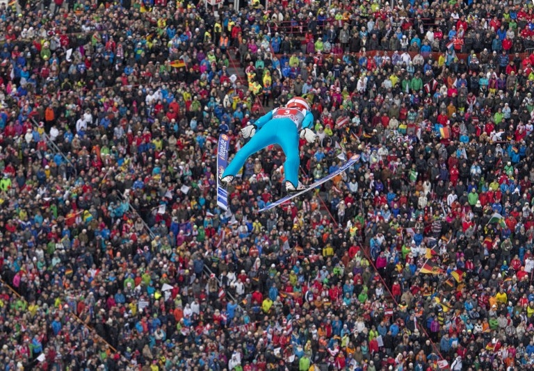 Germany's Richard Freitag competes in the Four Hills tournament on January 4, 2015 Germany's Richard Freitag competes in the Four Hills tournament on January 4, 2015