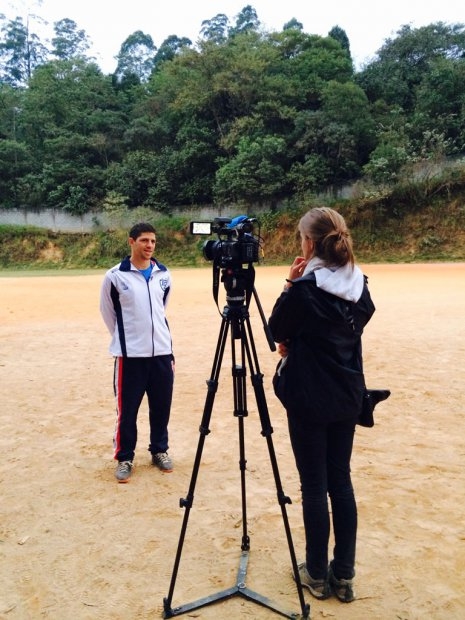 Celeste Jones on assignment in Brazil. Celeste Jones on assignment in Brazil.
