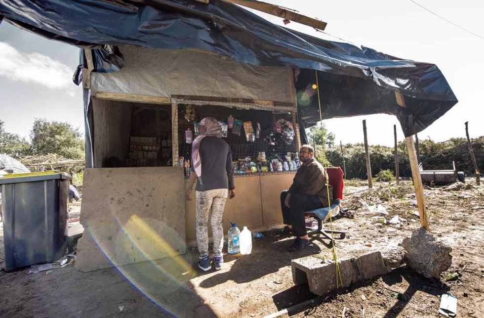 A makeshift grocery store at the 'Jungle' A makeshift grocery store at the 'Jungle'