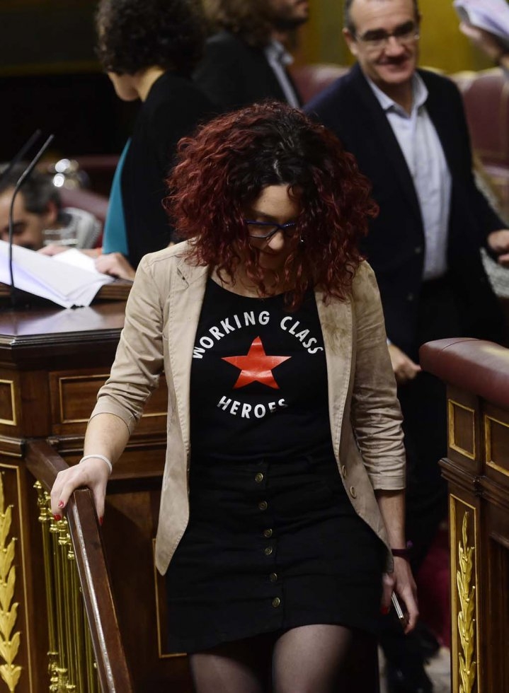 A Podemos deputy. A Podemos deputy.