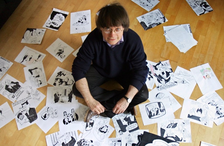 French cartoonist Jean Cabut aka Cabu in his Paris apartment on Mars 15, 2006 French cartoonist Jean Cabut aka Cabu in his Paris apartment on Mars 15, 2006