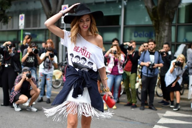 Fashion blogger Chiara Ferragni poses in the street prior a show on September 20 Fashion blogger Chiara Ferragni poses in the street prior a show on September 20
