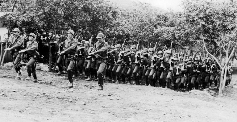 FARC fighters training in the mountains of Colombia in the 1960s FARC fighters training in the mountains of Colombia in the 1960s