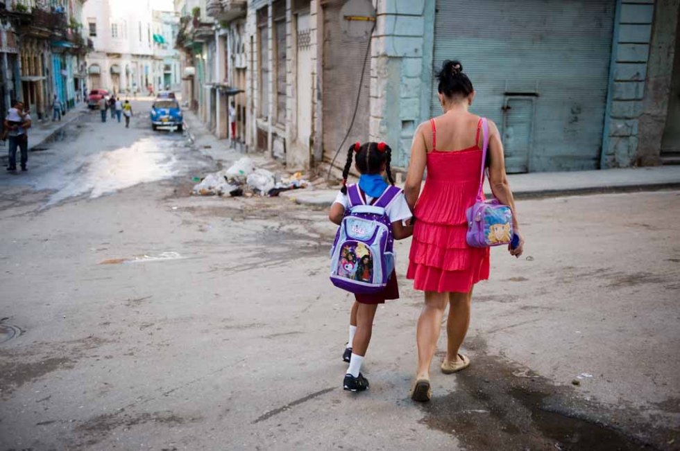 Havana, September, 2013. (AFP/Yamil Lage) A Cuban girl walks to school in September 2013. (AFP/Yamil Lage)