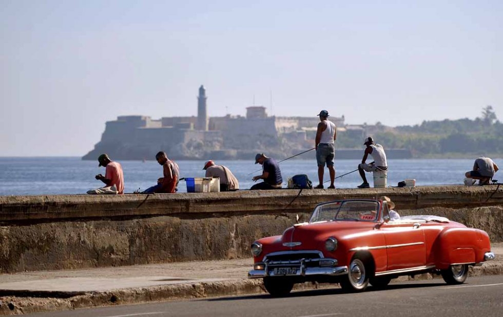 Fishermen at the Malecon, September, 2015. Fishermen at the Malecon, September, 2015.