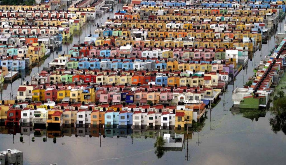 The flooded neighborhood of Villahermosa in Mexico. November, 2007. The flooded neighborhood of Villahermosa in Mexico. November, 2007.