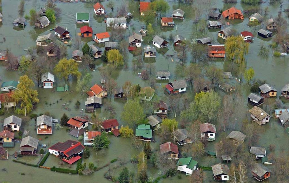 The flooded Serbian town of Beocin. April, 2006. The flooded Serbian town of Beocin. April, 2006.