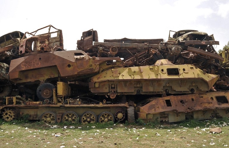 Soviet-era tanks and trunks sit abandoned in Asmara's tank graveyard on July 20, 2013 Soviet-era tanks and trunks sit abandoned in Asmara's tank graveyard on July 20, 2013