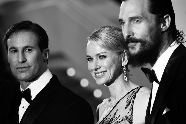 US writer-producer Chris Sparling and actors Naomi Watts and Matthew McConaughey arrive for the screening of 'The Sea of Trees' in Cannes on May 16, 2015 US writer-producer Chris Sparling and actors Naomi Watts and Matthew McConaughey arrive for the screening of 'The Sea of Trees' in Cannes on May 16, 2015