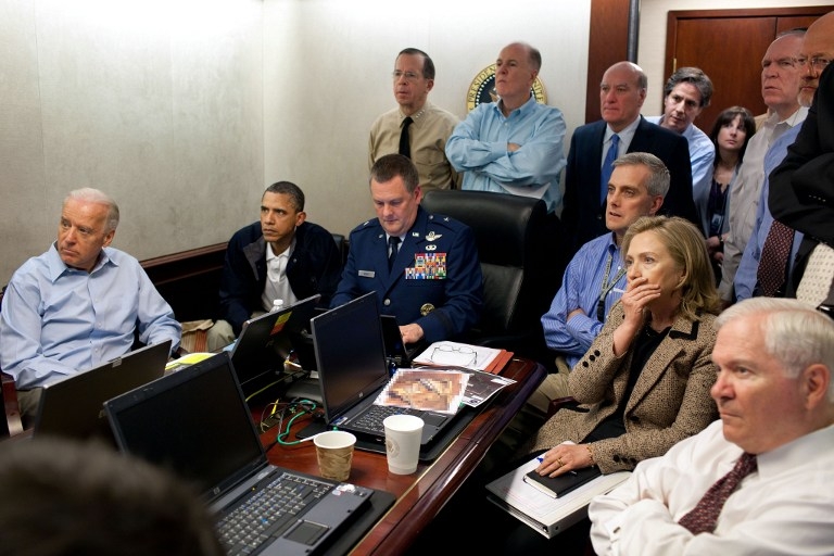 US President Barack Obama and his team in the White House Situation Room the night of the raid against Osama Bin Laden on May 1, 2011. While the veracity of the scene is in no doubt,<a target="_blank" href="http://observers.france24.com/content/20110516- US President Barack Obama and his team in the White House Situation Room the night of the raid against Osama Bin Laden on May 1, 2011. While the veracity of the scene is in no doubt,<a target="_blank" href="http://observers.france24.com/content/20110516-