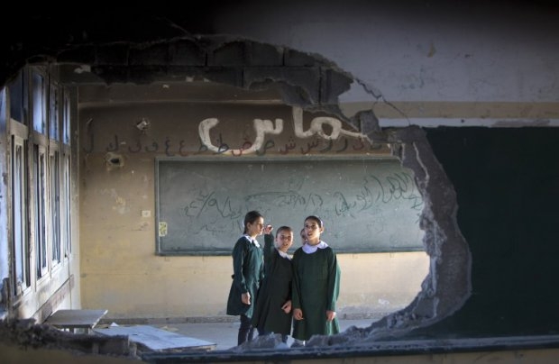 A classroom at a school in the Shejaiya neighbourhood of Gaza City on September 14, 2014 A classroom at a school in the Shejaiya neighbourhood of Gaza City on September 14, 2014