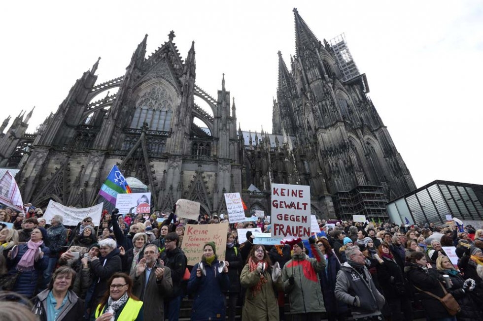 Demonstration against violence against women in Cologne. January 9, 2015. Demonstration against violence against women in Cologne. January 9, 2015.