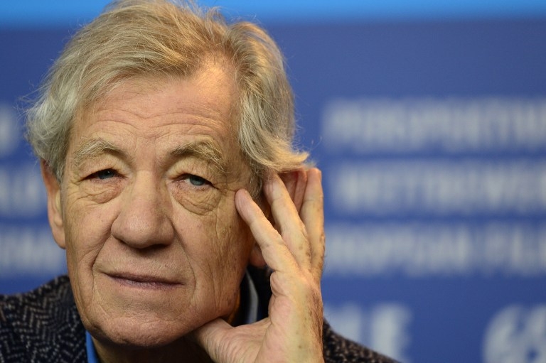 Sir Ian McKellen attends a press conference for 'Mr Holmes' at the Berlinale on February 8, 2015 Sir Ian McKellen attends a press conference for 'Mr Holmes' at the Berlinale on February 8, 2015