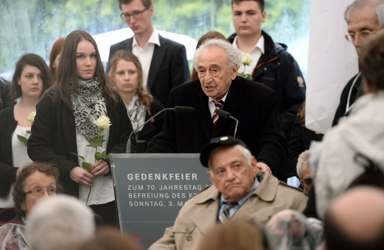 Holocaust survivor Max Mannheimer delivers a speech at a ceremony to mark 70 years since the Dachau death camp's liberation, on May 3, 2015 Holocaust survivor Max Mannheimer delivers a speech at a ceremony to mark 70 years since the Dachau death camp's liberation, on May 3, 2015