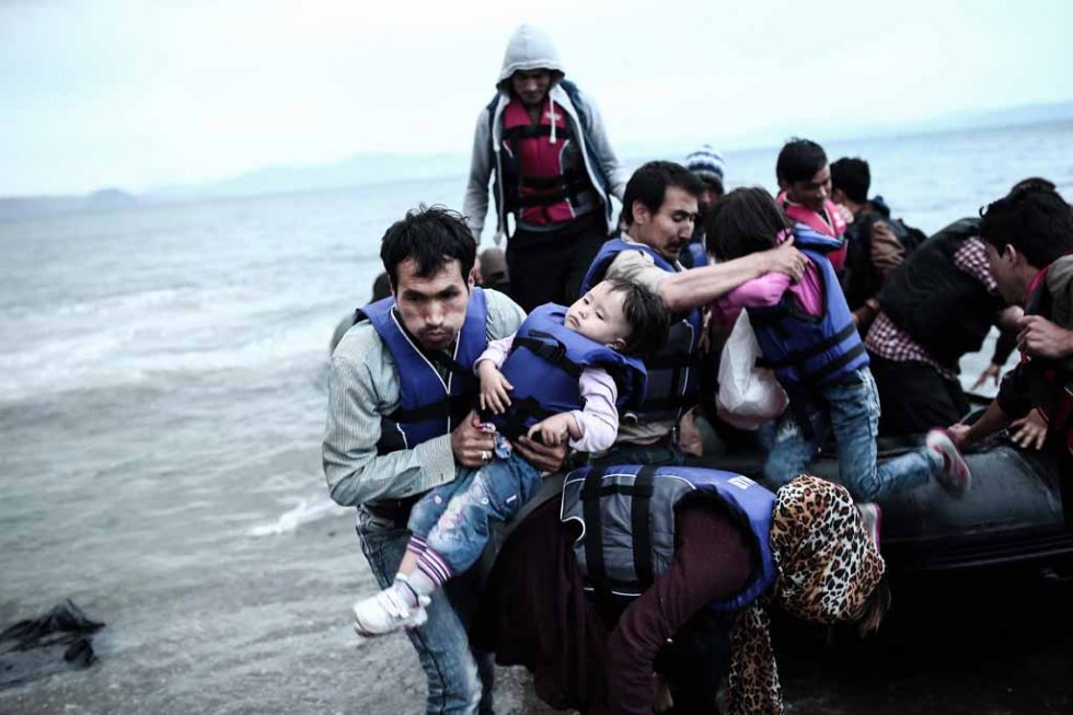 Migrants arrive on Kos. May, 2015. Migrants arrive on Kos. May, 2015.