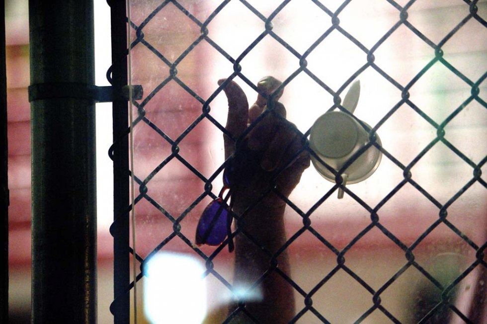 Hand of a detainee at Guantanamo. Photo made during an escorted visit and approved by the US military. Hand of a detainee at Guantanamo. Photo made during an escorted visit and approved by the US military.
