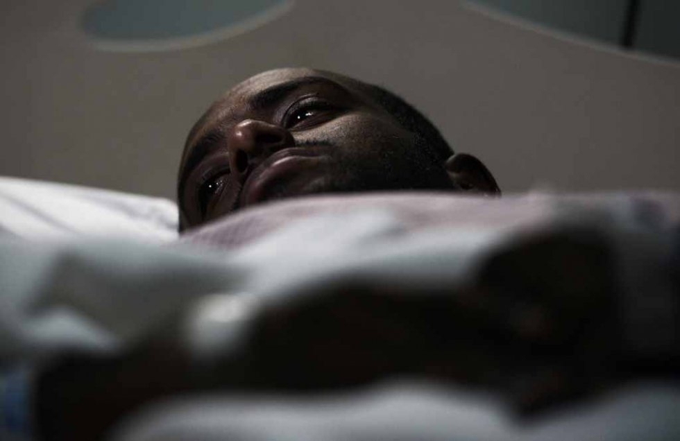 An injured pilgrim is admitted to Mina hospital after the stampede. An injured pilgrim is admitted to Mina hospital after the stampede.