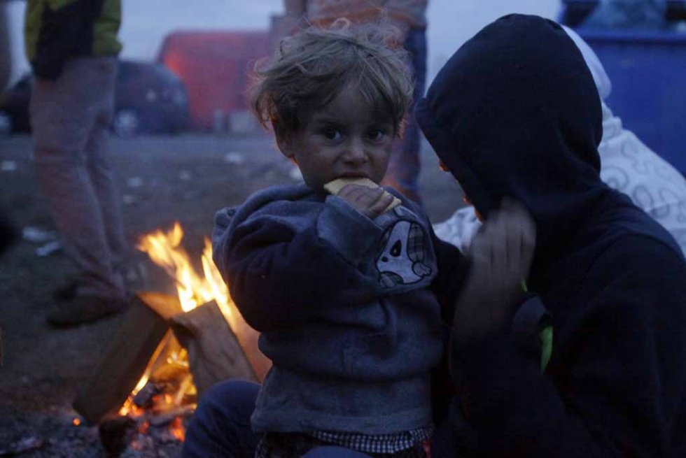 At the "migrant collection point" near Röszke on September 9, 2015 At the "migrant collection point" near Röszke on September 9, 2015
