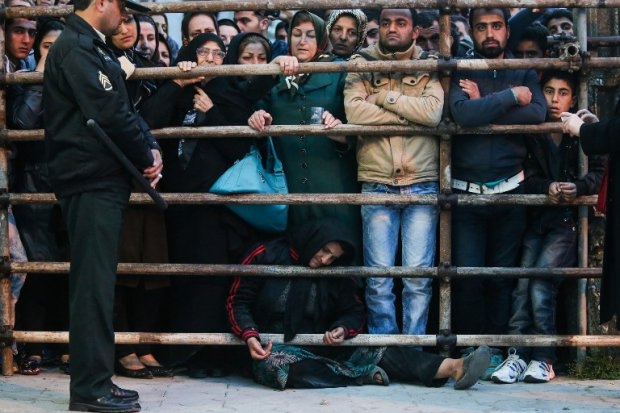 The mother of convicted murderer Balal as her son is brought to the gallows The mother of convicted murderer Balal as her son is brought to the gallows