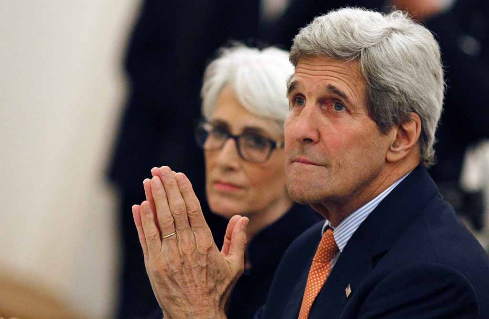 US Secretary of State John Kerry and Under Secretary for Political Affairs Wendy Sherman meet with foreign ministers taking part in the Iran nuclear talks in Vienna, Austria on July 7, 2015 US Secretary of State John Kerry and Under Secretary for Political Affairs Wendy Sherman meet with foreign ministers taking part in the Iran nuclear talks in Vienna, Austria on July 7, 2015