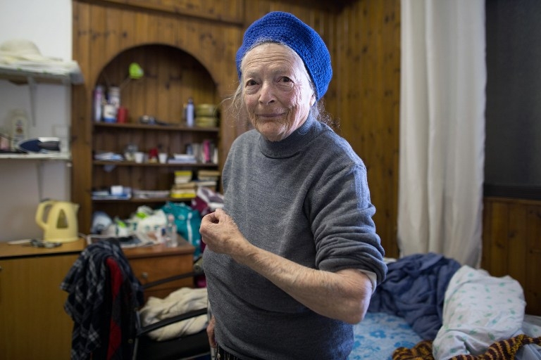 Shoshana Colmer on January 21, 2015 in her apartment on Haifa's 'Survivors' Street' Shoshana Colmer on January 21, 2015 in her apartment on Haifa's 'Survivors' Street'